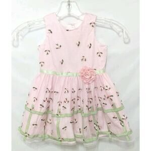 Marmelatta Toddler Girl 2T Dress Sleeveless Gingham Flower Spring Easter